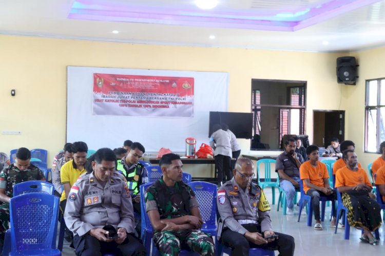 Binrohtal Gabungan TNI-Polri dan Misa Jumat Pertama, Polres Ngada Perkuat Iman serta Sinergitas Personel  ‎
