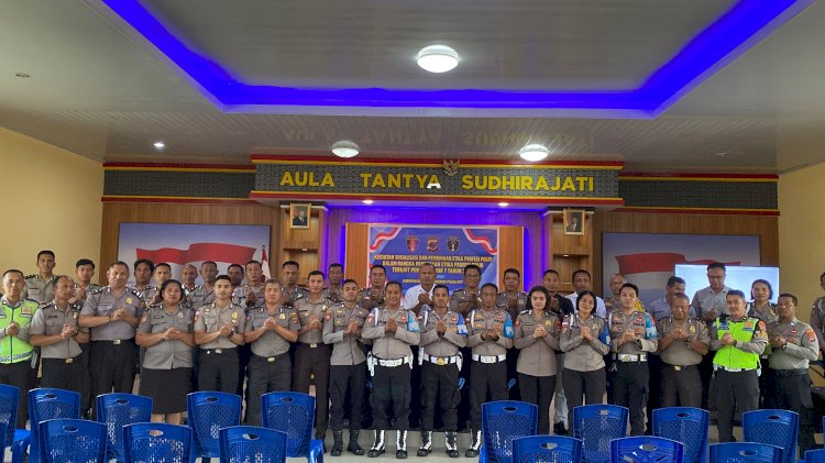 TINGKATKAN INTEGRITAS DAN PROFESIONALISME, BIDPROPAM POLDA NTT SOSIALISASIKAN KODE ETIK PROFESI POLRI DI POLRES NGADA