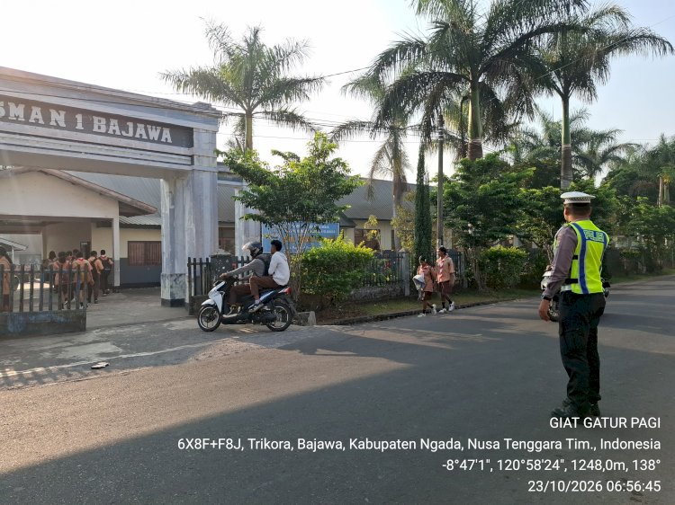 CEGAH KEMACETAN DAN WUJUDKAN KESELAMATAN, SATLANTAS POLRES NGADA GENCARKAN PENGATURAN PAGI DI KOTA BAJAWA
