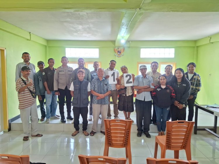 BHABINKAMTIBMAS POLRES NGADA IMBAU CALON KADES NGADHAMANA JUNJUNG SPORTIVITAS DAN WUJUDKAN PILKADES DAMAI